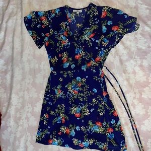 Blue floral wrap dress. Size small. Charlotte Russe.